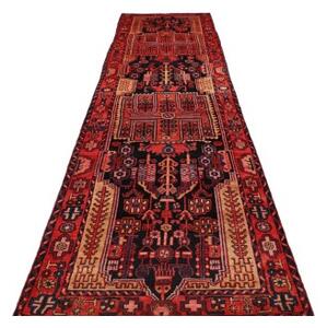 Tappeto Hamadan Stilizzato Rosso Blu Scuro Corsia 112x480 Cm