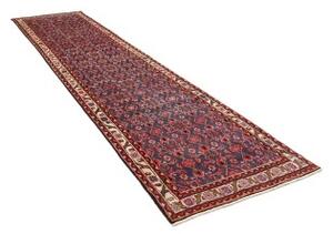 Tappeto Hamadan Stilizzato Blu Scuro Rosso Corsia 100x410 Cm