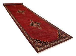 Tappeto Hamadan Stilizzato Rosso Blu Scuro Corsia 130x500 Cm
