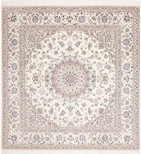 Tappeto Nain 6la Medaglione Floreale Avorio Blu Quadrato 205x213 Cm