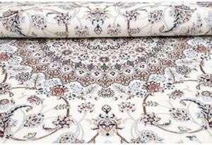 Tappeto Nain 6la Medaglione Floreale Avorio Blu Rotondo 258x258 Cm