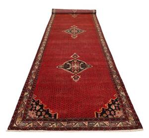 Tappeto Hamadan Stilizzato Rosso Blu Scuro Corsia 130x500 Cm