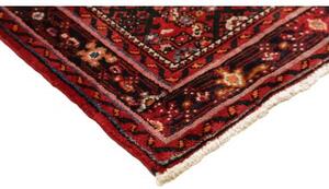 Tappeto Hamadan Stilizzato Rosso Scuro Blu Scuro Corsia 120x510 Cm