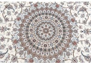 Tappeto Nain 6la Medaglione Floreale Avorio Blu Rotondo 258x258 Cm