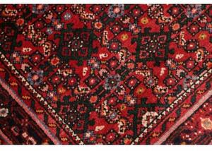 Tappeto Hamadan Stilizzato Rosso Scuro Blu Scuro Corsia 120x510 Cm