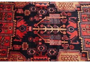 Tappeto Hamadan Stilizzato Rosso Blu Scuro Corsia 112x480 Cm