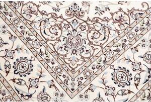 Tappeto Nain 6la Medaglione Floreale Avorio Blu Quadrato 205x213 Cm