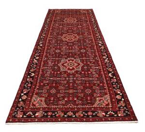 Tappeto Hamadan Stilizzato Bordeaux Nero Corsia 116x392 Cm