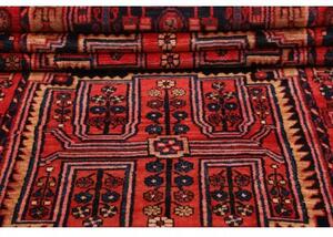 Tappeto Hamadan Stilizzato Rosso Blu Scuro Corsia 112x480 Cm