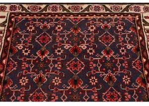 Tappeto Hamadan Stilizzato Blu Scuro Rosso Corsia 100x410 Cm