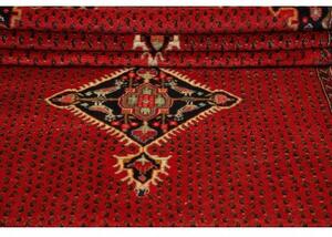 Tappeto Hamadan Stilizzato Rosso Blu Scuro Corsia 130x500 Cm