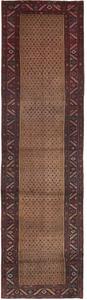 Tappeto Hamadan Stilizzato Marrone Borgogna Corsia 105x400 Cm