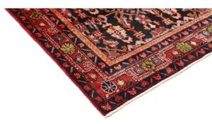 Tappeto Hamadan Stilizzato Nero Rosso Corsia 110x515 Cm