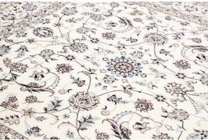 Tappeto Nain 6la Medaglione Floreale Avorio Blu Quadrato 208x210 Cm