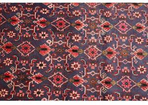 Tappeto Hamadan Stilizzato Blu Scuro Rosso Corsia 100x410 Cm