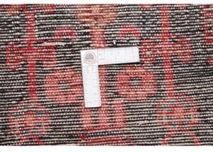 Tappeto Hamadan Stilizzato Rosso Blu Scuro Corsia 112x480 Cm