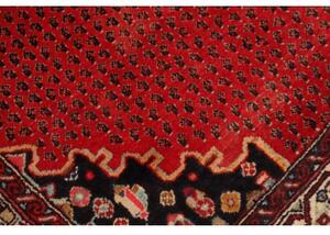 Tappeto Hamadan Stilizzato Rosso Blu Scuro Corsia 130x500 Cm
