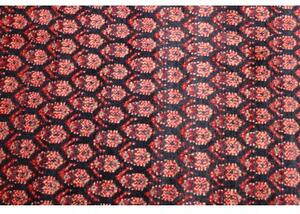 Tappeto Hamadan Stilizzato Blu Scuro Rosso Mattone Corsia 107x380 Cm