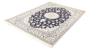 Tappeto Nain Kashmar Medaglione Floreale Blu Notte Avorio 172x250 Cm
