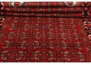 Tappeto Hamadan Stilizzato Rosso Blu Scuro Corsia 117x412 Cm