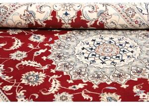 Tappeto Nain Kashmar Medaglione Floreale Rosso Avorio 200x298 Cm