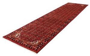 Tappeto Hamadan Stilizzato Rosso Blu Scuro Corsia 117x412 Cm