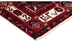 Tappeto Hamadan Stilizzato Nero Rosso Corsia 102x477 Cm