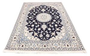 Tappeto Nain Kashmar Medaglione Floreale Blu Notte Avorio 172x250 Cm