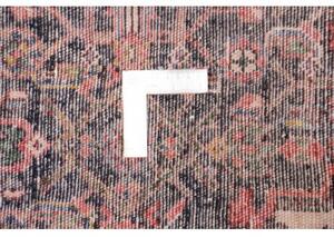 Tappeto Hamadan Stilizzato Blu Scuro Rosso Corallo Corsia 110x360 Cm