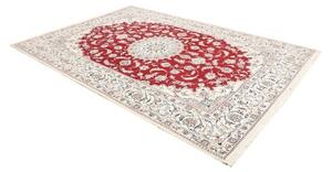 Tappeto Nain Kashmar Medaglione Floreale Rosso Avorio 200x298 Cm