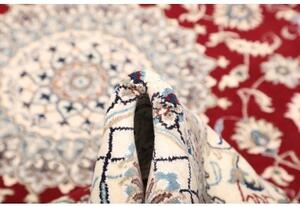 Tappeto Nain Kashmar Medaglione Floreale Rosso Avorio 200x298 Cm