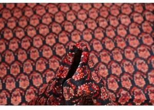Tappeto Hamadan Stilizzato Blu Scuro Rosso Mattone Corsia 107x380 Cm