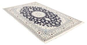 Tappeto Nain Kashmar Medaglione Floreale Blu Notte Avorio 172x250 Cm