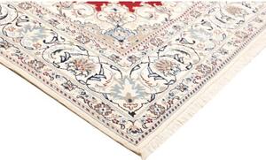 Tappeto Nain Kashmar Medaglione Floreale Rosso Avorio 200x298 Cm