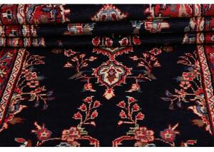 Tappeto Hamadan Stilizzato Blu Scuro Rosso Corsia 96x410 Cm