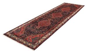 Tappeto Hamadan Stilizzato Blu Scuro Rosso Corallo Corsia 110x360 Cm
