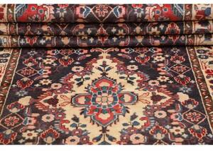 Tappeto Hamadan Stilizzato Blu Scuro Beige Corsia 110x532 Cm