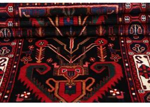 Tappeto Hamadan Stilizzato Nero Rosso Corsia 102x477 Cm