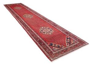 Tappeto Hamadan Stilizzato Rosso Blu Scuro Corsia 115x480 Cm