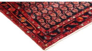 Tappeto Hamadan Stilizzato Blu Scuro Rosso Mattone Corsia 107x380 Cm