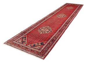 Tappeto Hamadan Stilizzato Rosso Blu Scuro Corsia 115x480 Cm