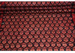 Tappeto Hamadan Stilizzato Blu Scuro Rosso Mattone Corsia 107x380 Cm