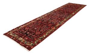 Tappeto Hamadan Stilizzato Rosso Scuro Verde Corsia 115x426 Cm