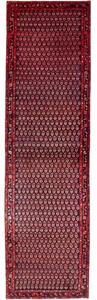 Tappeto Hamadan Stilizzato Blu Scuro Rosso Mattone Corsia 107x380 Cm