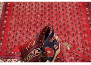 Tappeto Hamadan Stilizzato Rosso Blu Scuro Corsia 115x480 Cm
