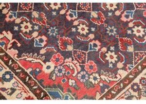 Tappeto Hamadan Stilizzato Blu Scuro Beige Corsia 110x532 Cm