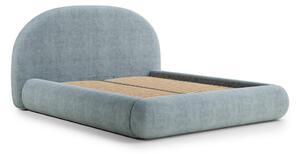 Letto matrimoniale imbottito azzurro con contenitore con rete inclusa 160x200 cm Maumere – Maison de Rêve