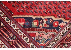 Tappeto Hamadan Stilizzato Rosso Blu Scuro Corsia 115x480 Cm