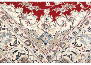 Tappeto Nain Kashmar Medaglione Floreale Rosso Avorio 200x298 Cm