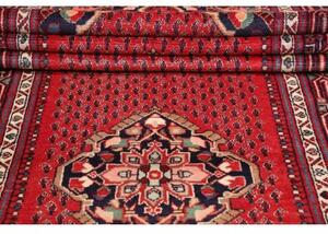Tappeto Hamadan Stilizzato Rosso Blu Scuro Corsia 115x480 Cm